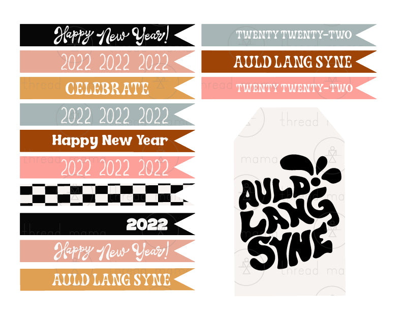 New Year's Eve Tags, Flags - (Vol.3)