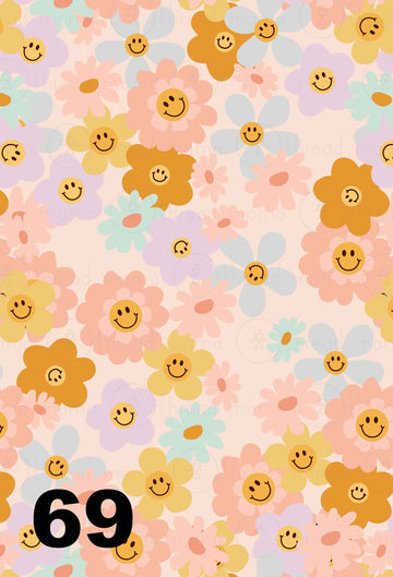 Background Pattern 69 - Floral Smileys