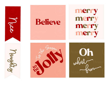 Holiday Tags and Pennants - Pink