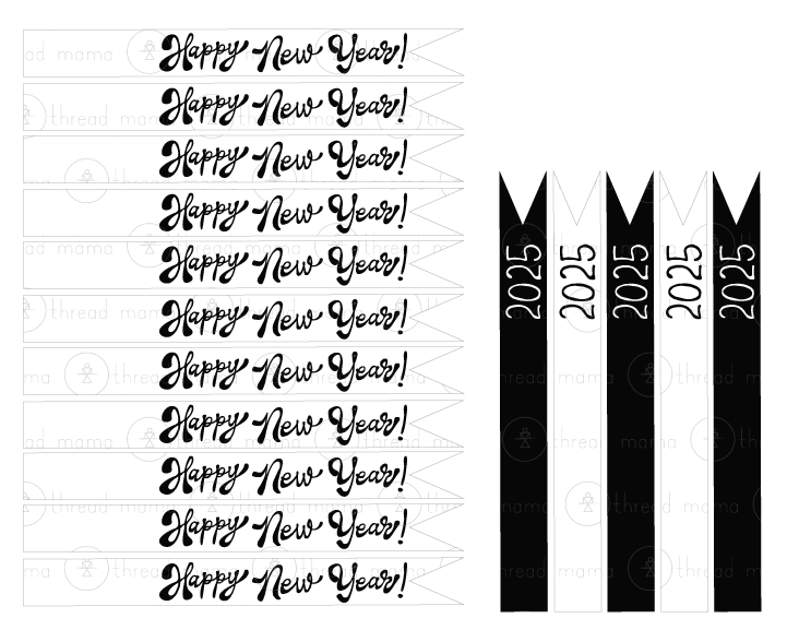 New Year's Eve Tags, Flags - (2025)