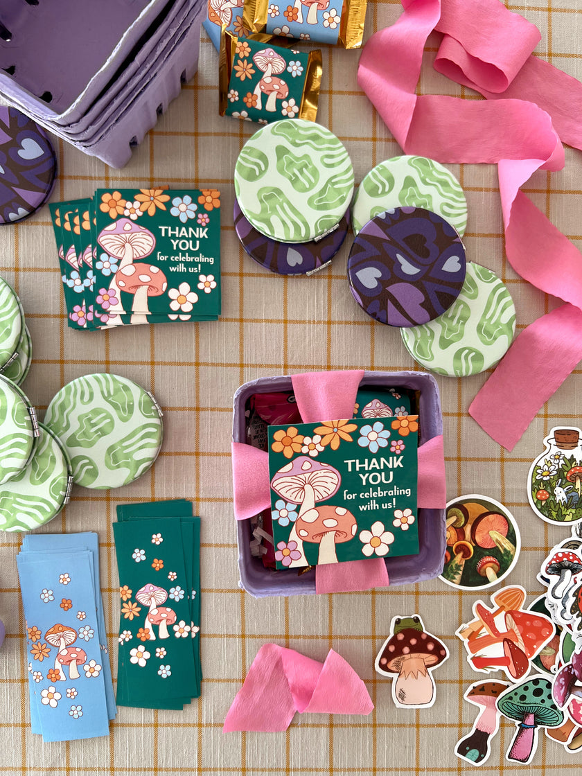 Mushroom Birthday Party Favor Tags