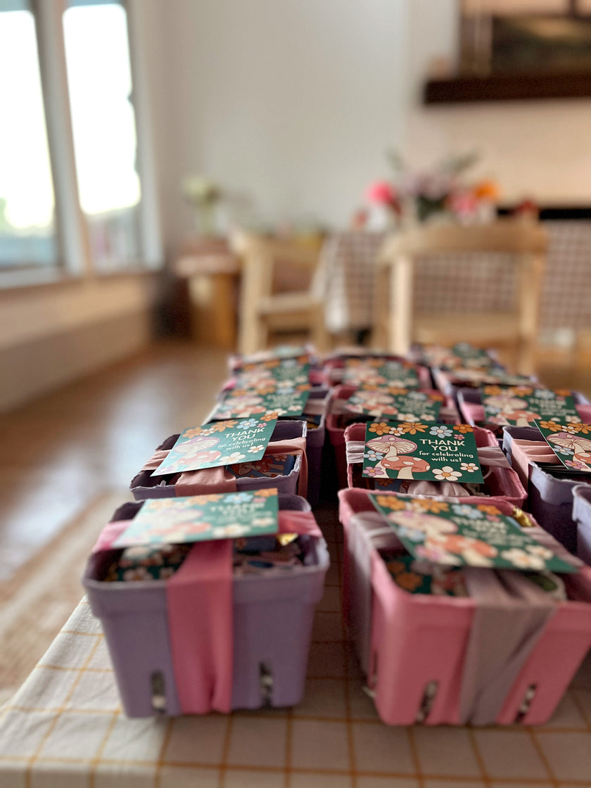 Mushroom Birthday Party Favor Tags