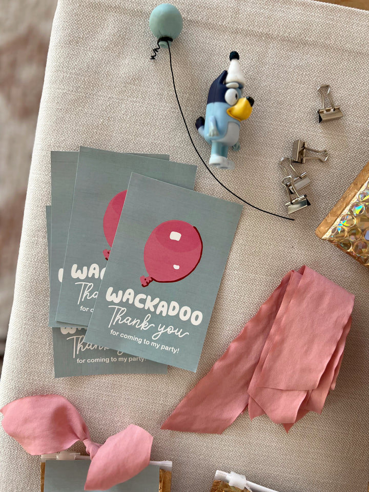 Wackadoo Thank you tags for party favors