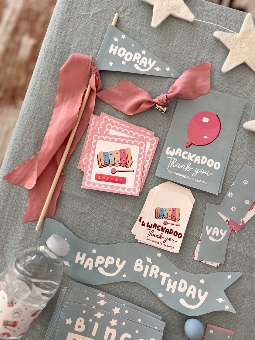 Blue-ish Party Tags and Flags