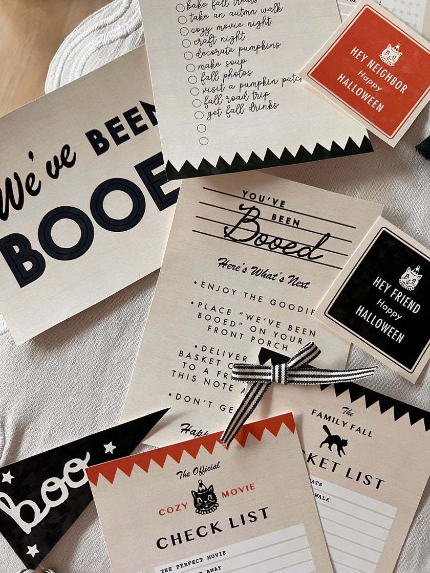 Halloween Boo Basket (Vol.7) - Traditional Orange/ Black - Set A