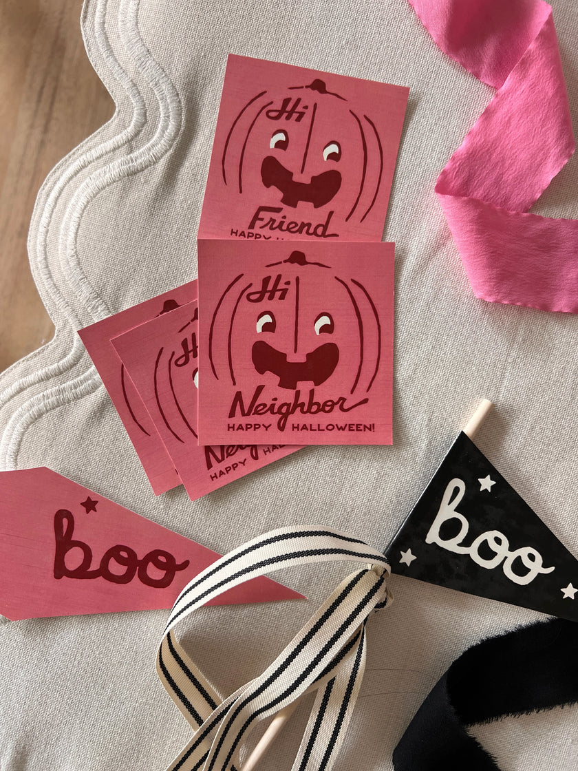 Halloween Boo Basket (Vol.7) - Pumpkin Florals Pink & Orange Options