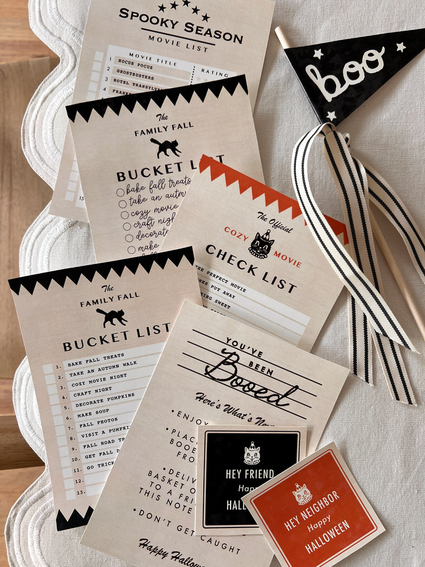 Halloween Boo Basket (Vol.7) - Traditional Orange/ Black - Set A
