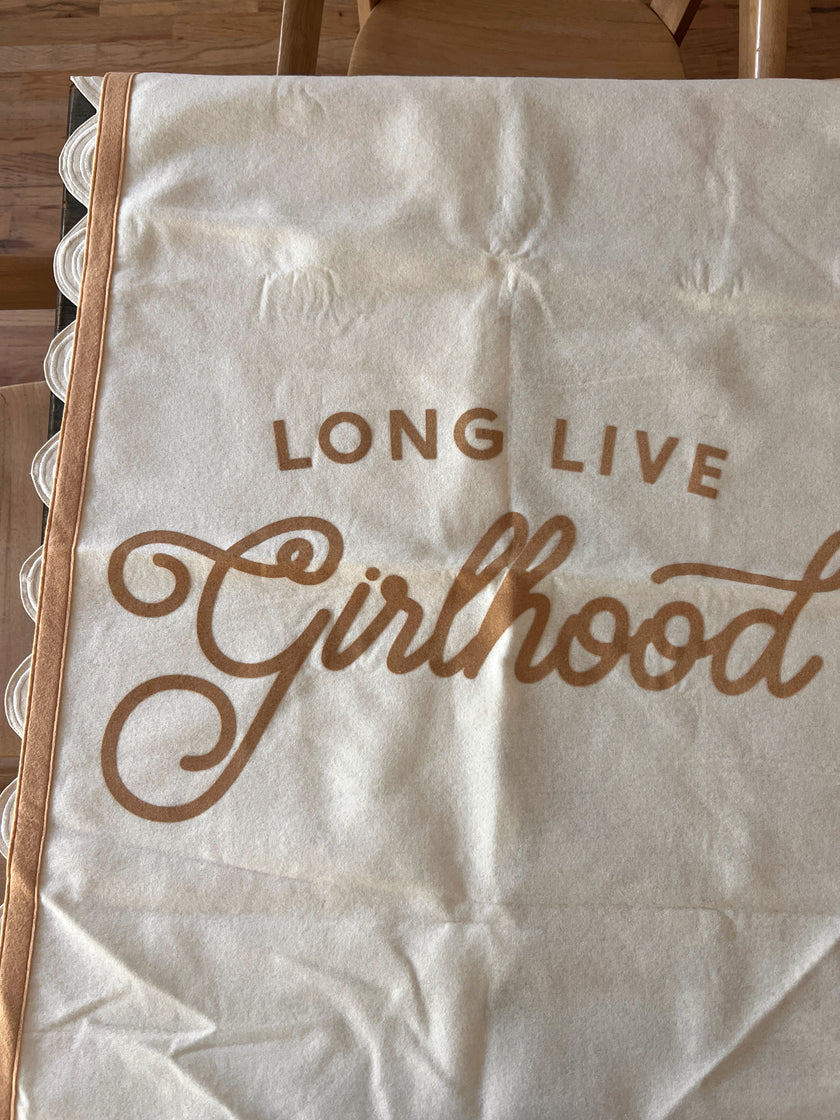 Girlhood - Large Banner / Tan on White