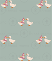 (RepeatingPattern) Spring Ducks - Sea Foam