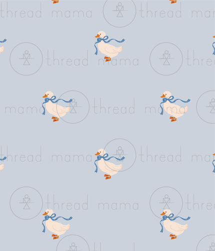 (RepeatingPattern) Duck with Blue Ribbon