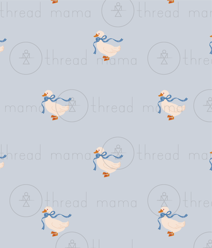 (RepeatingPattern) Duck with Blue Ribbon