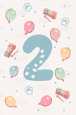 Birthday Age Number Posters (Blue-ish Theme Party) - Set
