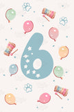 Birthday Age Number Posters (Blue-ish Theme Party) - Set