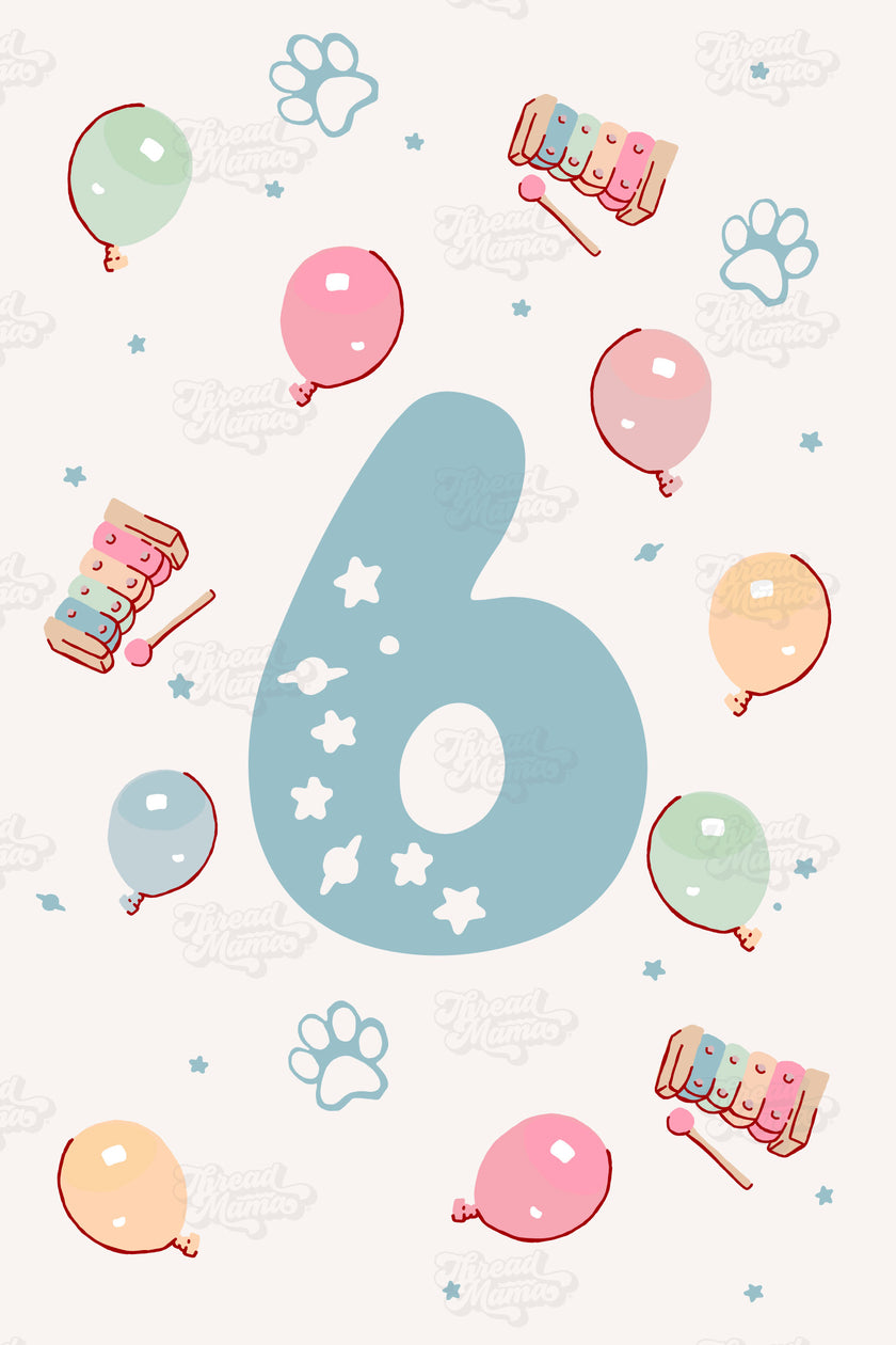 Birthday Age Number Posters (Blue-ish Theme Party) - Set