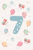 Birthday Age Number Posters (Blue-ish Theme Party) - Set