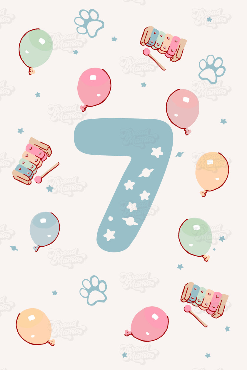 Birthday Age Number Posters (Blue-ish Theme Party) - Set