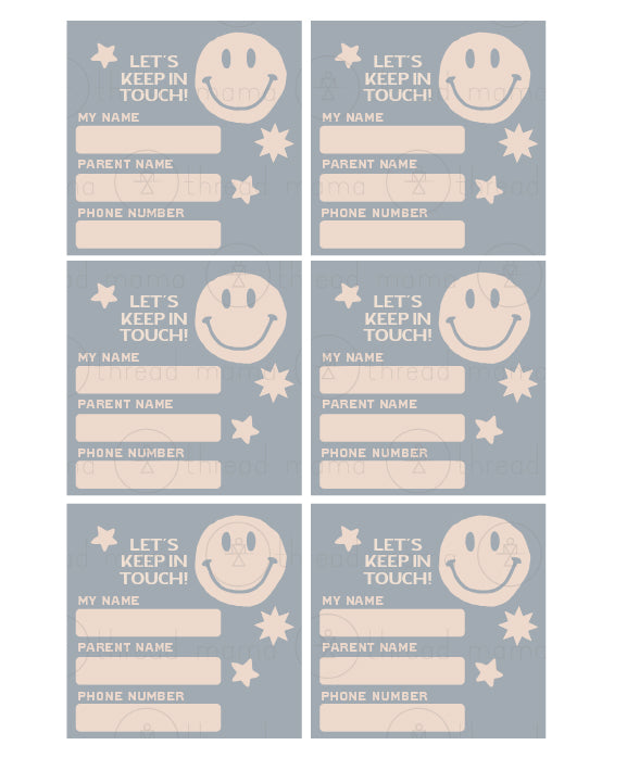 Last Day of School - Classmate Contact Tags