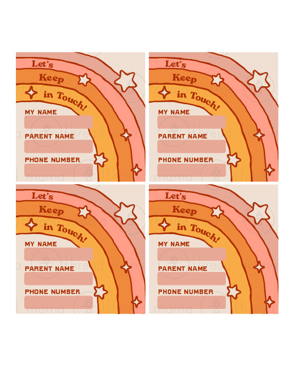 Last Day of School - Classmate Contact Tags