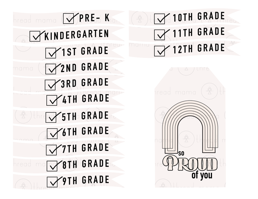 Graduate/ Teacher/ Last Day of School Tags and Flags (Vol.2)
