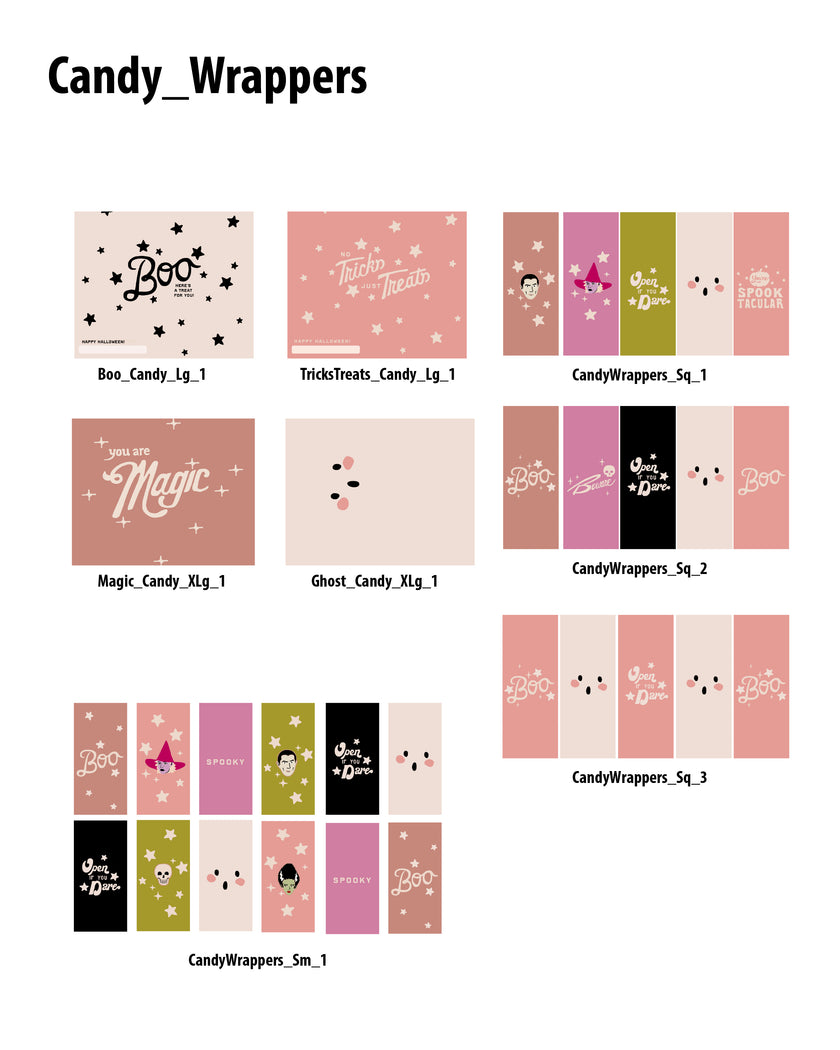 Halloween Candy Wrappers and Water Bottle labels - (Vol.4)