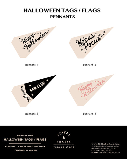Halloween Flags & Tags (Vol.7) - Pennants
