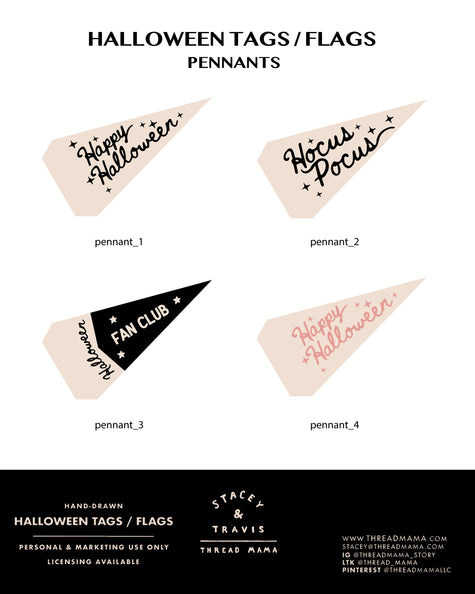 Halloween Flags & Tags (Vol.7) - Pennants