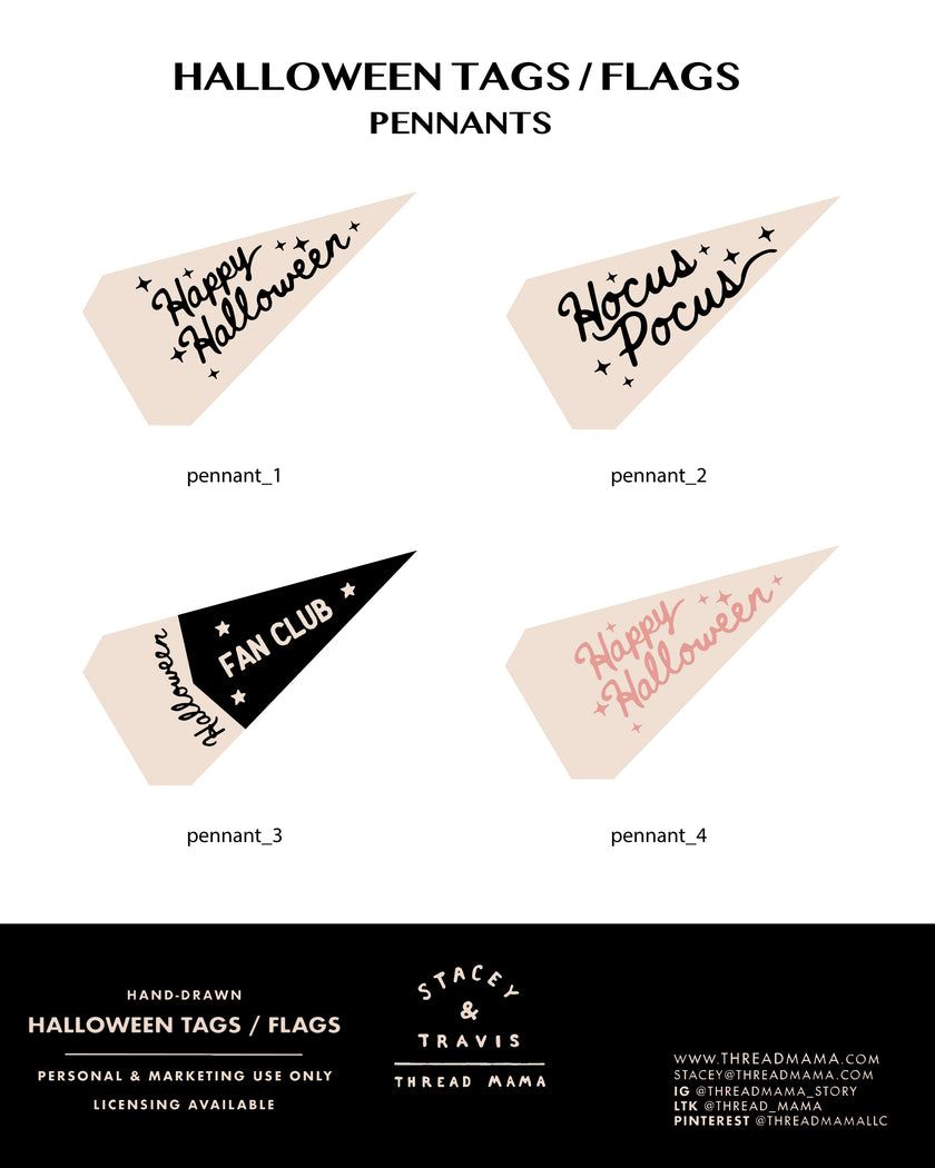 Halloween Flags & Tags (Vol.7) - Pennants