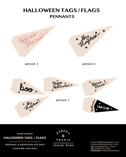 Halloween Flags & Tags (Vol.7) - Pennants