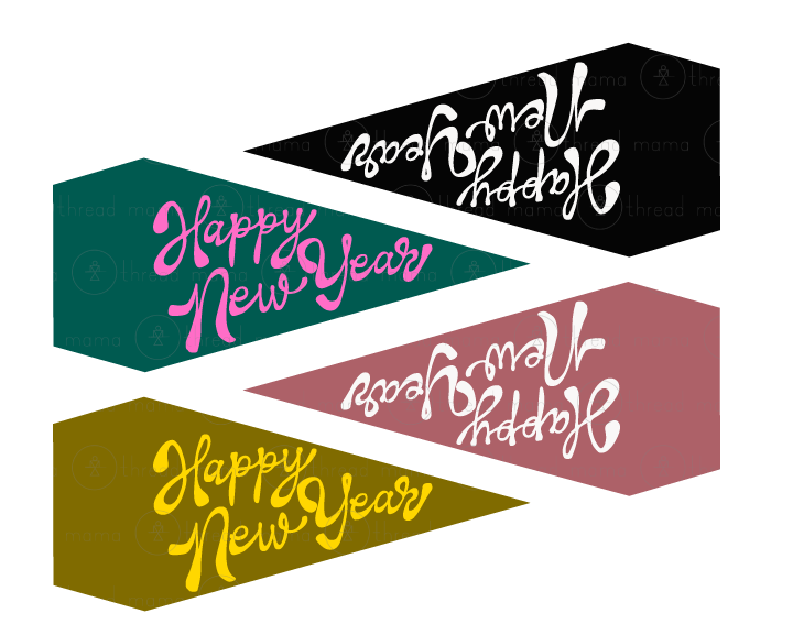 New Year's Eve Tags, Flags - (2025)