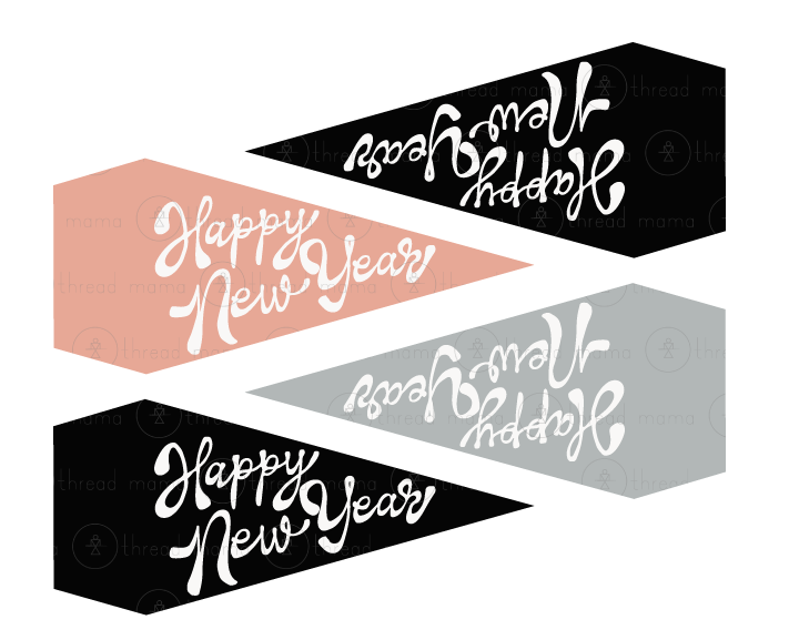 New Year's Eve Tags, Flags - (2025)