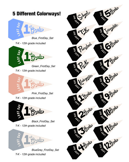 Last Day of School - Printable Pennants (Vol.4)