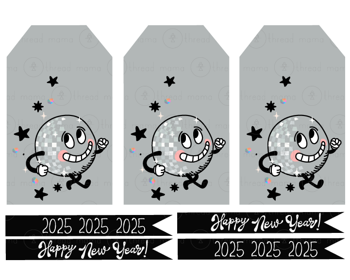 New Year's Eve Tags, Flags - (2025)