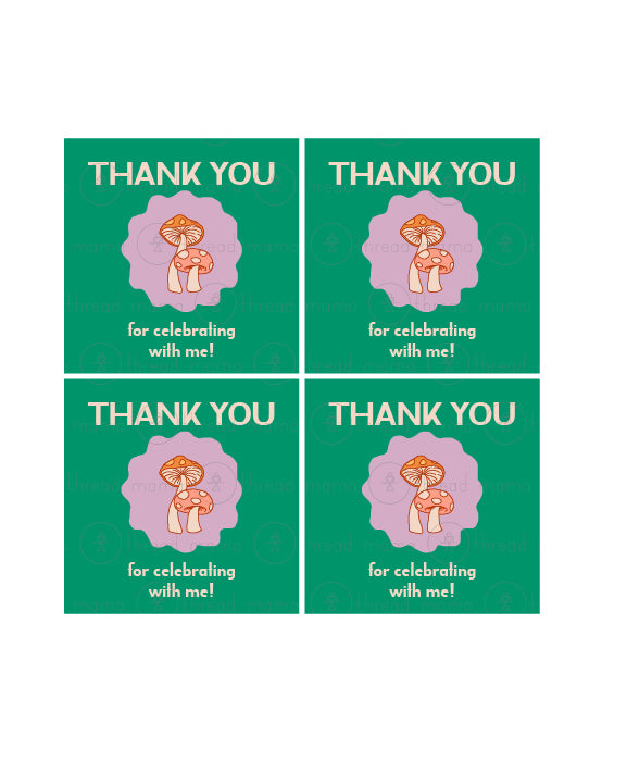 Mushroom Birthday Party Favor Tags