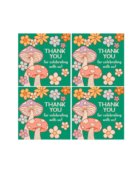 Mushroom Birthday Party Favor Tags