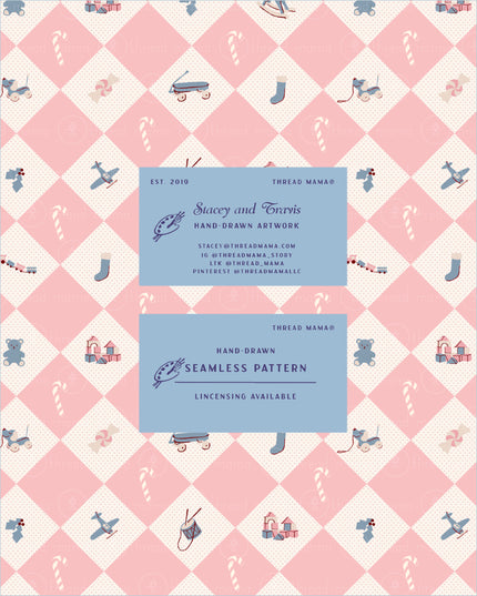 Pattern_092326_PinkSantaToys_Diamonds (Seamless)