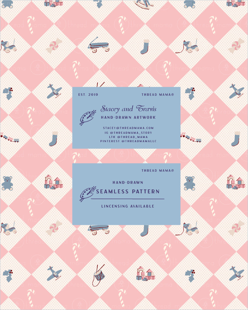 Pattern_092326_PinkSantaToys_Diamonds (Seamless)
