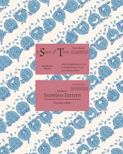 (Repeating Pattern) 101326 Pumpkin Face - SET 1