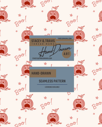 (Repeating Pattern) 101326 Pumpkin Face - SET 2
