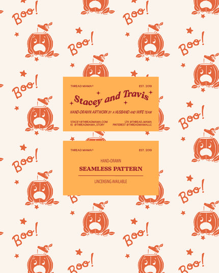 (Repeating Pattern) 101326 Pumpkin Face - SET 2