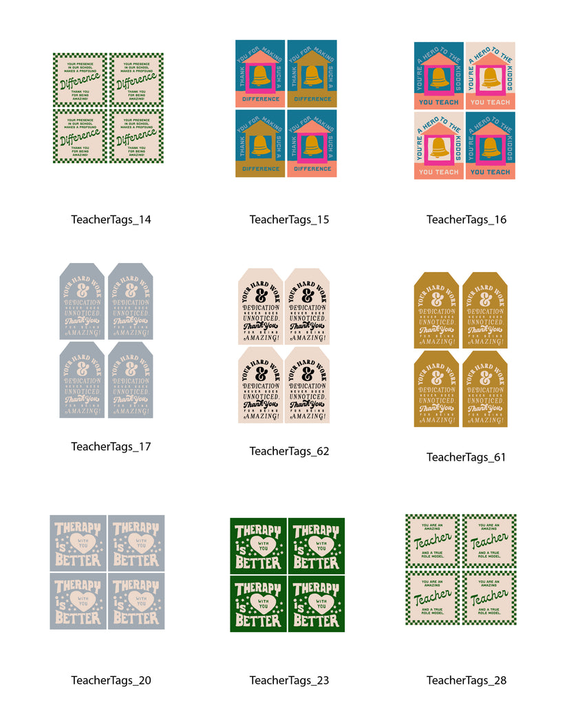Teacher Appreciation Tags and Flags (Vol.3)