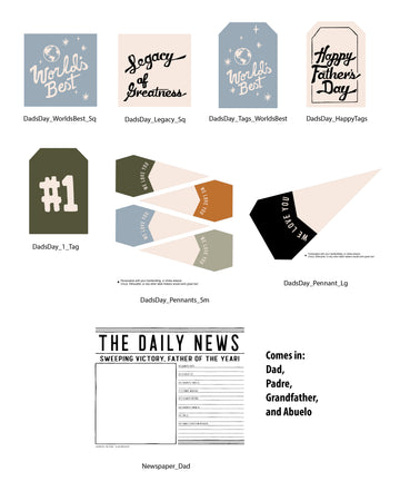Father's Day Tags and Flags (Vol.4)