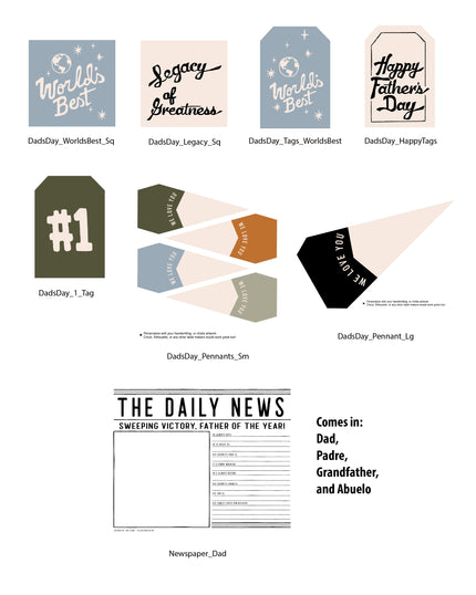 Father's Day Tags and Flags (Vol.4)