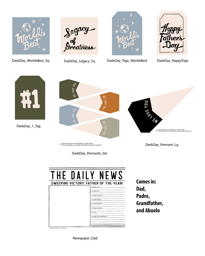 Father's Day Tags and Flags (Vol.4)