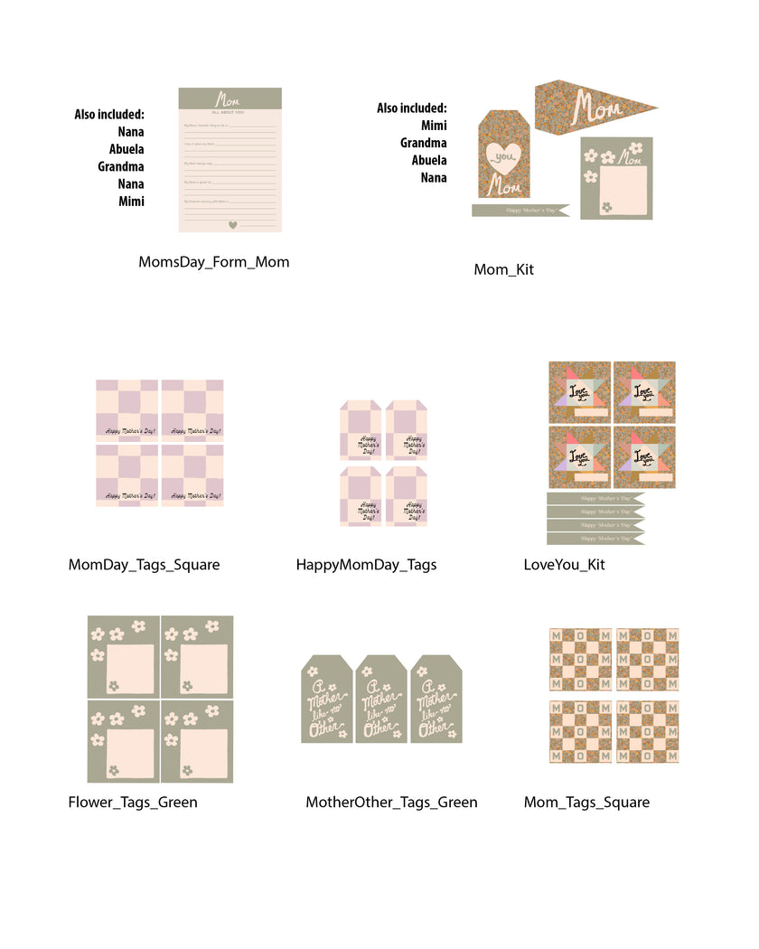 Mother's Day Tags and Flags (Vol.4)
