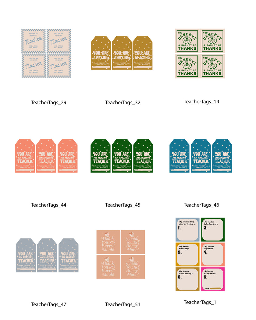 Teacher Appreciation Tags and Flags (Vol.3)
