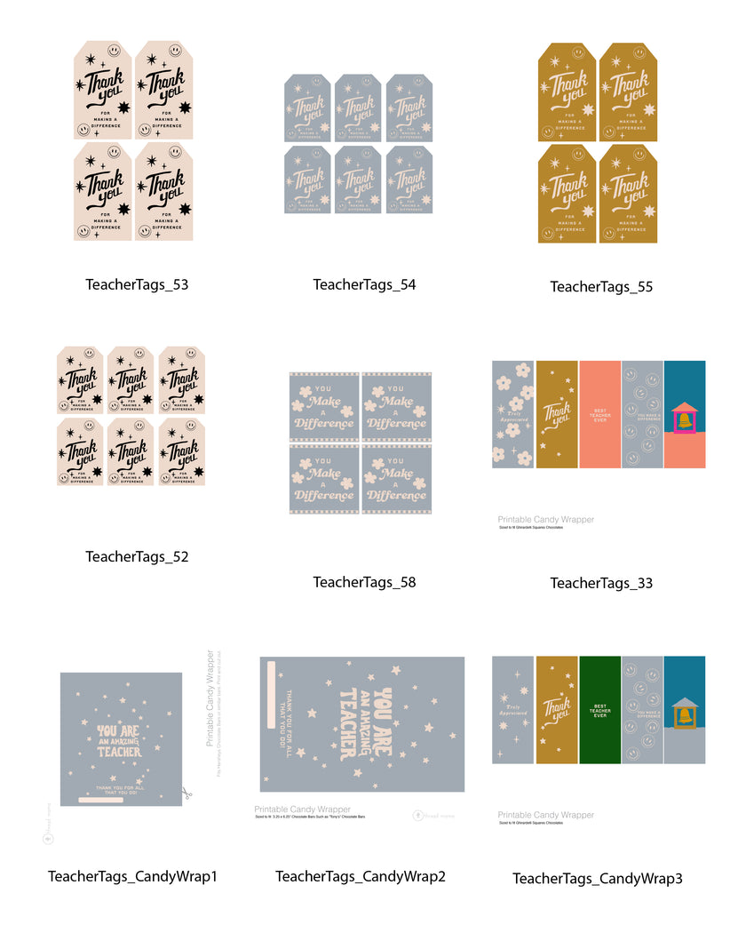 Teacher Appreciation Tags and Flags (Vol.3)