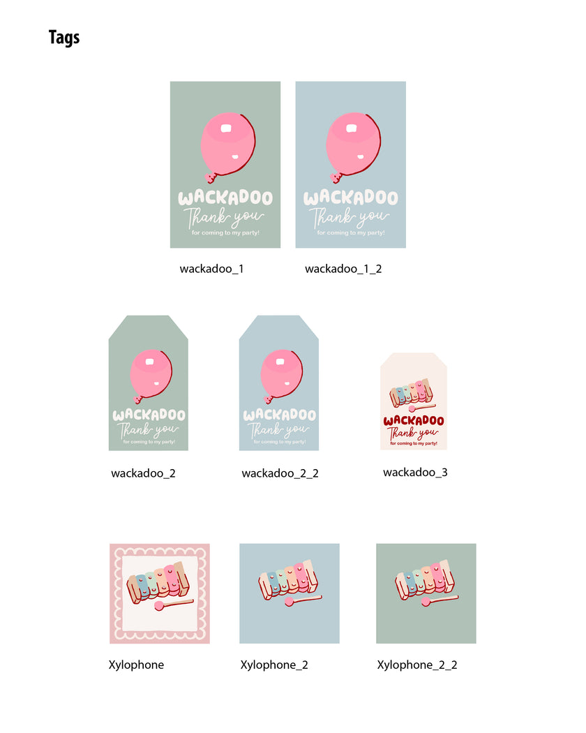 Blue-ish Party Tags and Flags