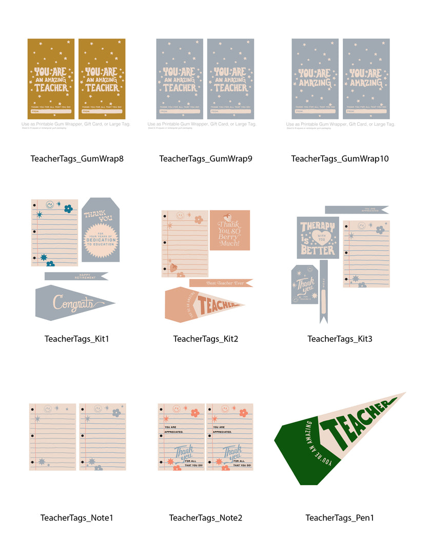 Teacher Appreciation Tags and Flags (Vol.3)