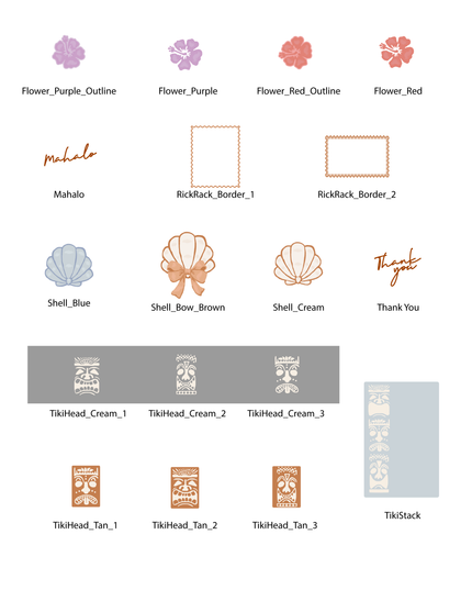 Hawaiian Birthday Elements - Set (Graphic Elements)