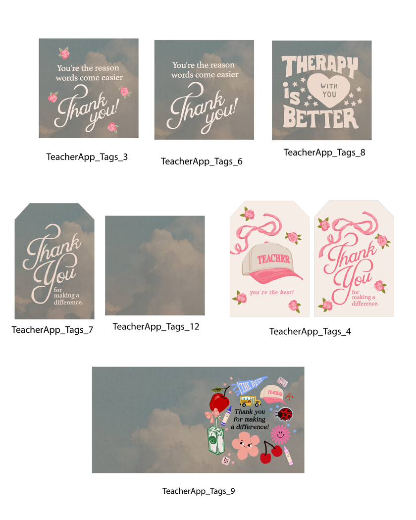 Teacher Appreciation Tags and Flags (Vol.6)